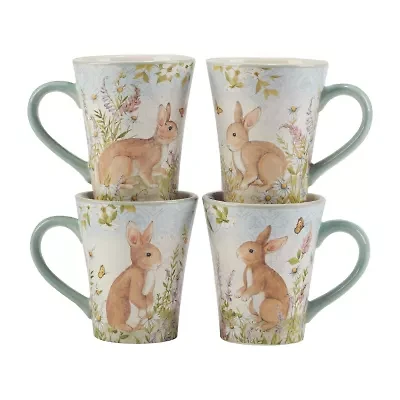 Certified International Easter Meadow 4-pc. Holiday Coffee Mug