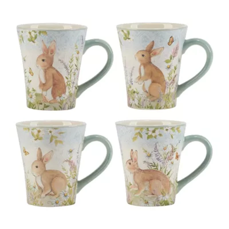 Certified International Easter Meadow 4-pc. Holiday Coffee Mug