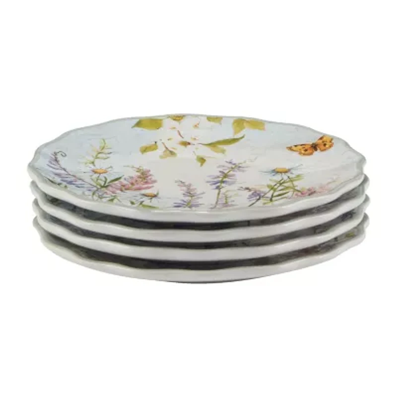 Certified International Easter Meadow 4-pc. Earthenware Appetizer Plate