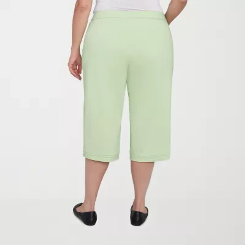 Alfred Dunner Parrot Cay Womens Plus Stretch Fabric Slim Capri Pant