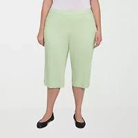 Alfred Dunner Parrot Cay Womens Plus Stretch Fabric Slim Capri Pant