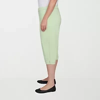 Alfred Dunner Parrot Cay Womens Plus Stretch Fabric Slim Capri Pant