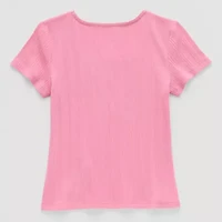 Thereabouts Little & Big Kid Girls Square Neck Short Sleeve T-Shirt