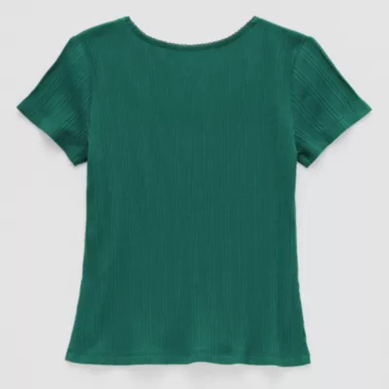 Thereabouts Little & Big Kid Girls Square Neck Short Sleeve T-Shirt