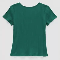 Thereabouts Little & Big Kid Girls Square Neck Short Sleeve T-Shirt