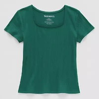 Thereabouts Little & Big Kid Girls Square Neck Short Sleeve T-Shirt