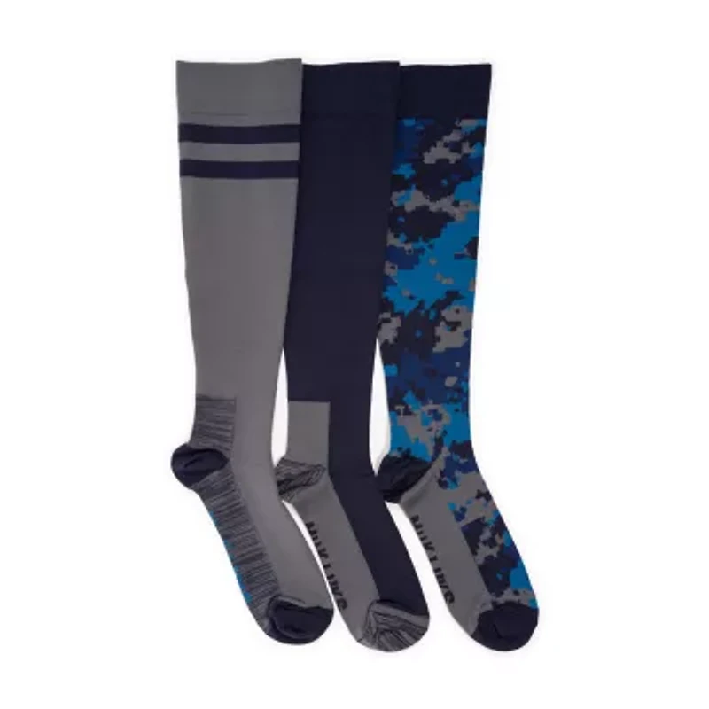 Muk Luks Compression Mens 3 Pair Knee High Socks