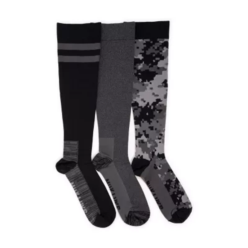 Muk Luks Compression Mens 3 Pair Knee High Socks