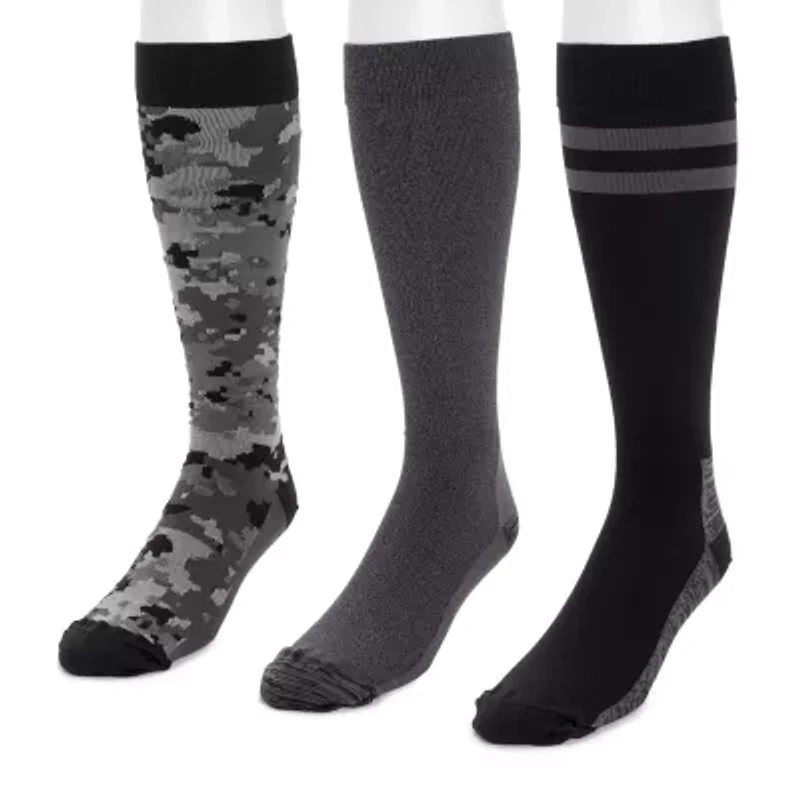 Muk Luks Compression Mens 3 Pair Knee High Socks