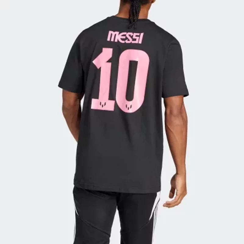 adidas Messi Mens Crew Neck Short Sleeve Active T-Shirt