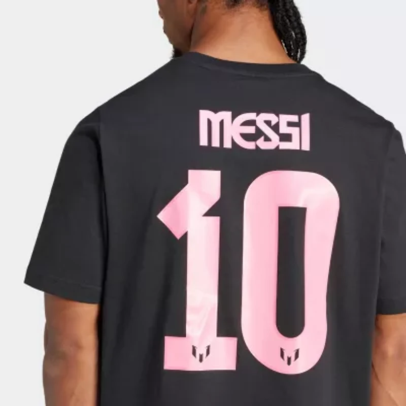 adidas Messi Mens Crew Neck Short Sleeve Active T-Shirt
