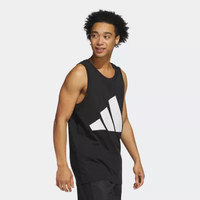 adidas Mens Crew Neck Sleeveless Active Tank Top