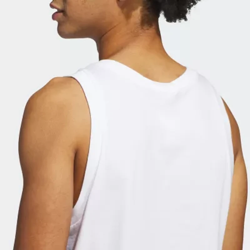 adidas Mens Crew Neck Sleeveless Active Tank Top