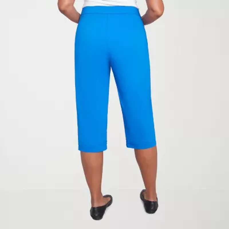 Alfred Dunner Parrot Cay Womens Stretch Fabric Straight Capri Pant