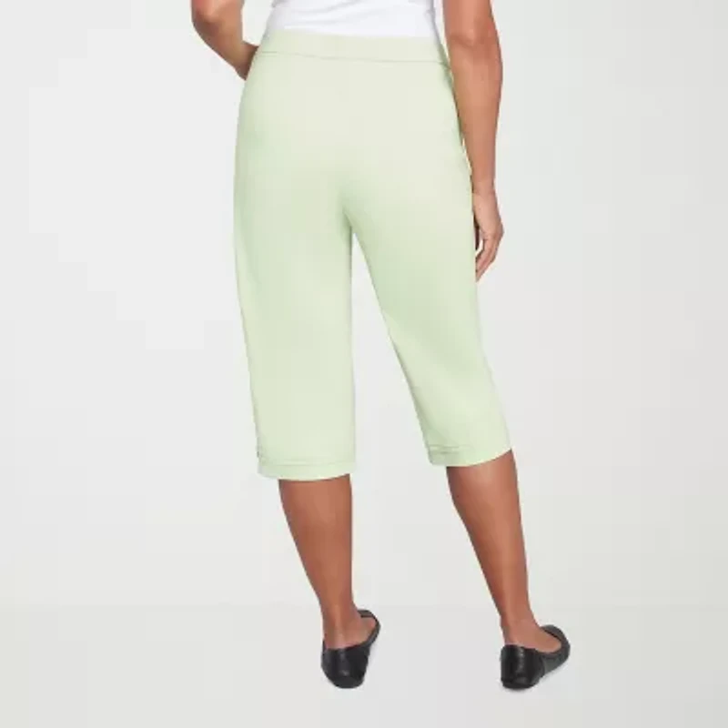 Alfred Dunner Parrot Cay Womens Stretch Fabric Straight Capri Pant