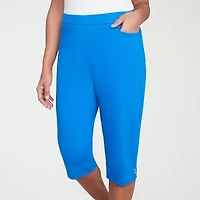 Alfred Dunner Parrot Cay Womens Stretch Fabric Straight Capri Pant