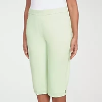 Alfred Dunner Parrot Cay Womens Stretch Fabric Straight Capri Pant