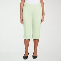 Alfred Dunner Parrot Cay Womens Stretch Fabric Straight Capri Pant