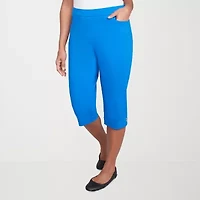 Alfred Dunner Parrot Cay Womens Stretch Fabric Straight Capri Pant