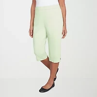 Alfred Dunner Parrot Cay Womens Stretch Fabric Straight Capri Pant