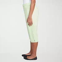 Alfred Dunner Parrot Cay Womens Stretch Fabric Straight Capri Pant