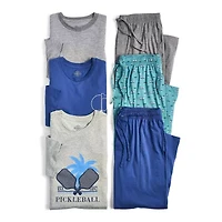St. John's Bay Mens Crew Neck Short Sleeve 2-pc. Pajama Sets
