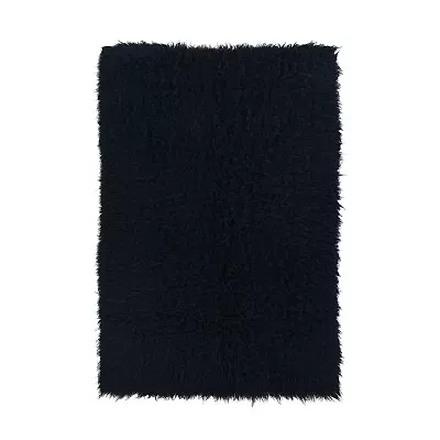 Linon Flokati Solid Woven Rectangular Accent Rug