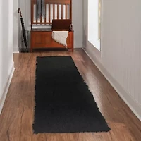 Linon Flokati Solid Woven 2'4" X 8'6" Rectangular Runner