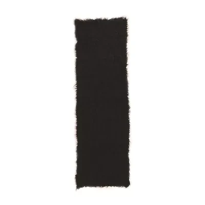 Linon Flokati Solid Woven 2'4" X 8'6" Rectangular Runner