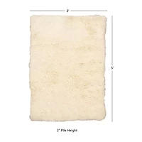 Linon Flokati Solid Woven Rectangular Accent Rug