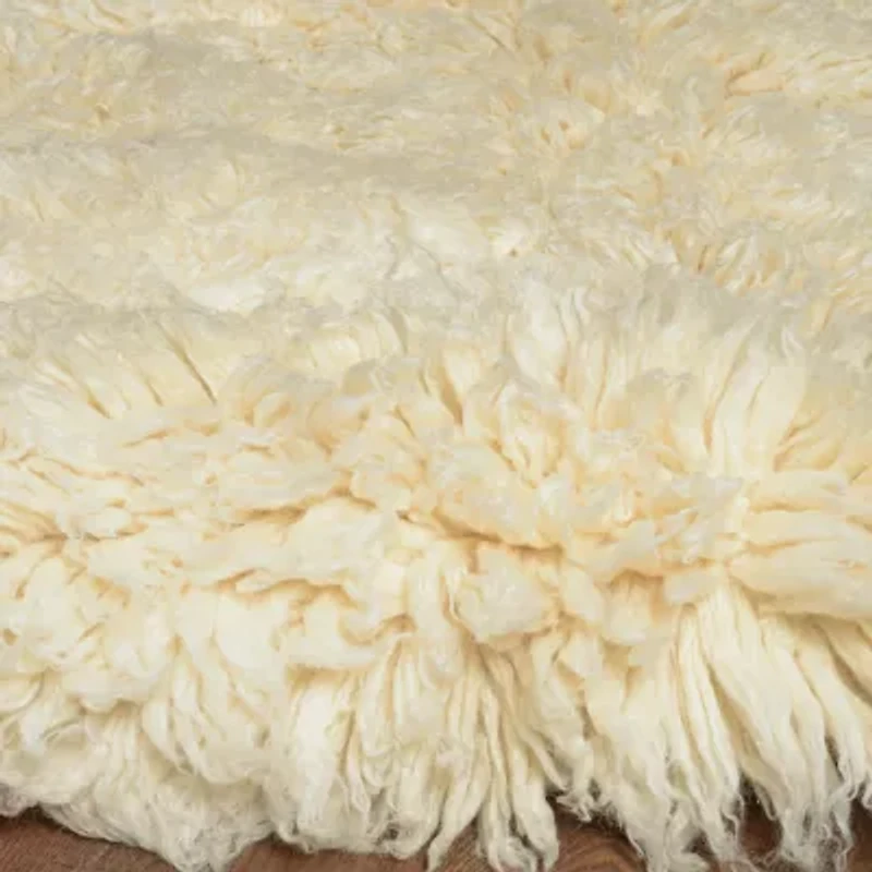 Linon Flokati Solid Woven Rectangular Accent Rug