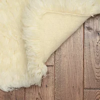 Linon Flokati Solid Woven Rectangular Accent Rug