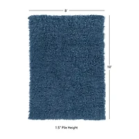 Linon Flokati Solid Woven Rectangular Area Rug