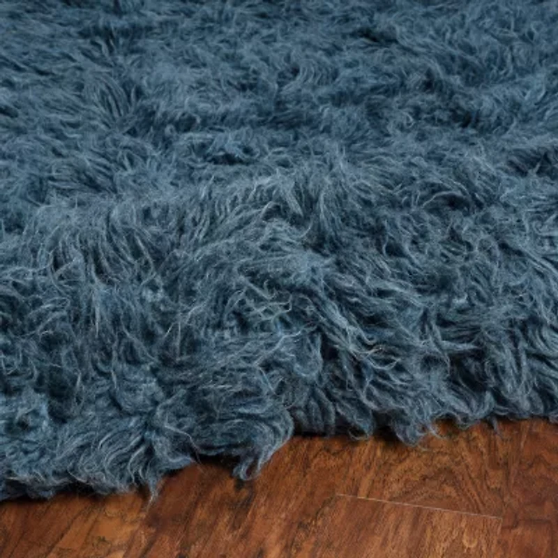 Linon Flokati Solid Woven Rectangular Area Rug