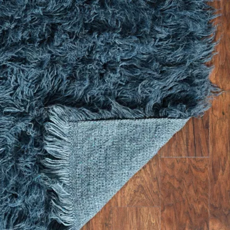 Linon Flokati Solid Woven Rectangular Area Rug