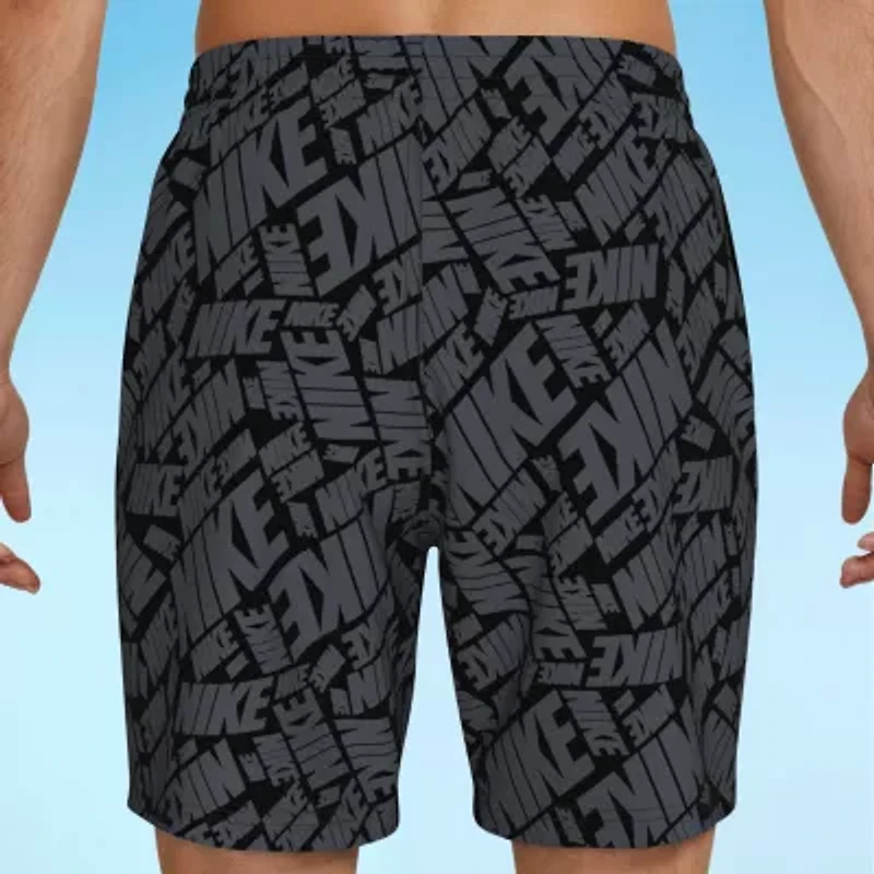 Nike Mens Drawstring Waist Logo Swim Trunks