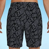Nike Mens Drawstring Waist Logo Swim Trunks
