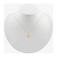 Womens 1/8 CT. T.W. Natural White Diamond 10K Gold Flower 18 Inch Pendant Necklace