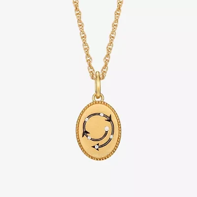 Harry Potter (F / Si2) Womens Diamond Accent Lab Grown White Diamond Accent 14K Gold Over Silver Oval 16 Inch Pendant Necklace