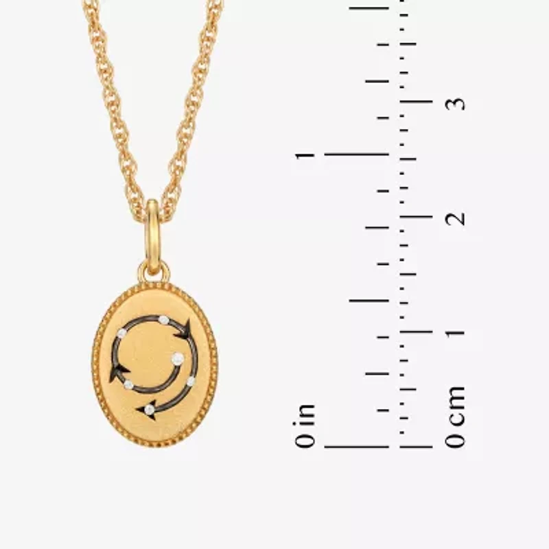 Harry Potter (F / Si2) Womens Diamond Accent Lab Grown White Diamond Accent 14K Gold Over Silver Oval 16 Inch Pendant Necklace
