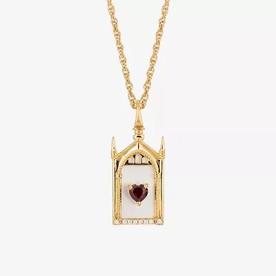 Harry Potter (F/Si2) Womens Diamond Accent Genuine Red Garnet 14K Gold Over Silver 16 Inch Pendant Necklace