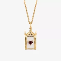 Harry Potter (F/Si2) Womens Diamond Accent Genuine Red Garnet 14K Gold Over Silver 16 Inch Pendant Necklace