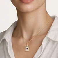 Harry Potter (F/Si2) Womens Diamond Accent Genuine Red Garnet 14K Gold Over Silver 16 Inch Pendant Necklace