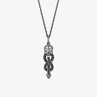 Harry Potter (F / Si2) Womens Diamond Accent Genuine Black Spinel Sterling Silver Skull 18 Inch Pendant Necklace