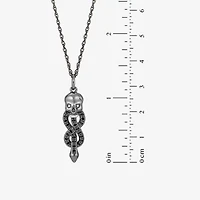 Harry Potter (F / Si2) Womens Diamond Accent Genuine Black Spinel Sterling Silver Skull 18 Inch Pendant Necklace