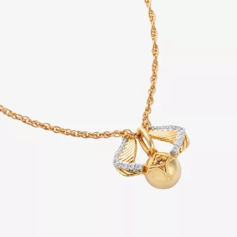 Harry Potter (F / Si2) Womens 1/10 CT. T.W. Genuine Yellow Citrine 14K Gold Over Silver 16 Inch Pendant Necklace