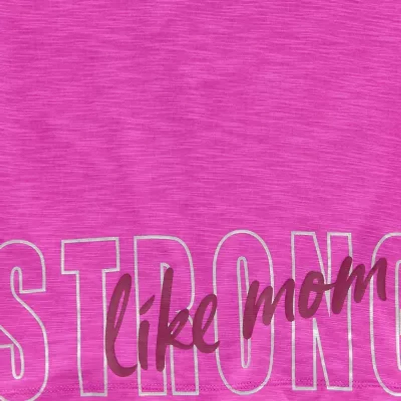 Okie Dokie Active Toddler & Little Girls Round Neck Short Sleeve Relaxed Fit Graphic T-Shirt