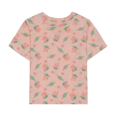 Little & Big Kid Girls Crew Neck Short Sleeve Regular Fit Star Wars Graphic T-Shirt