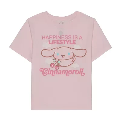 Little & Big Kid Girls Crew Neck Short Sleeve Regular Fit Cinnamoroll Graphic T-Shirt