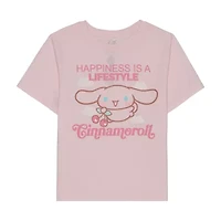 Little & Big Kid Girls Crew Neck Short Sleeve Regular Fit Cinnamoroll Graphic T-Shirt